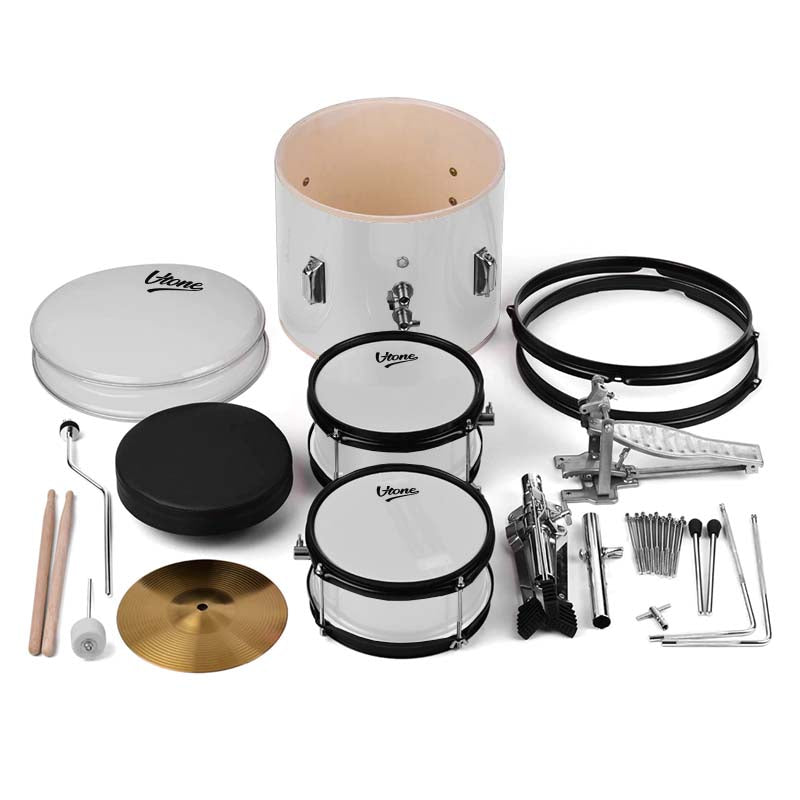 V-TONE VD Junior WH barnetrumsett – hvitt akustisk trommesett for barn