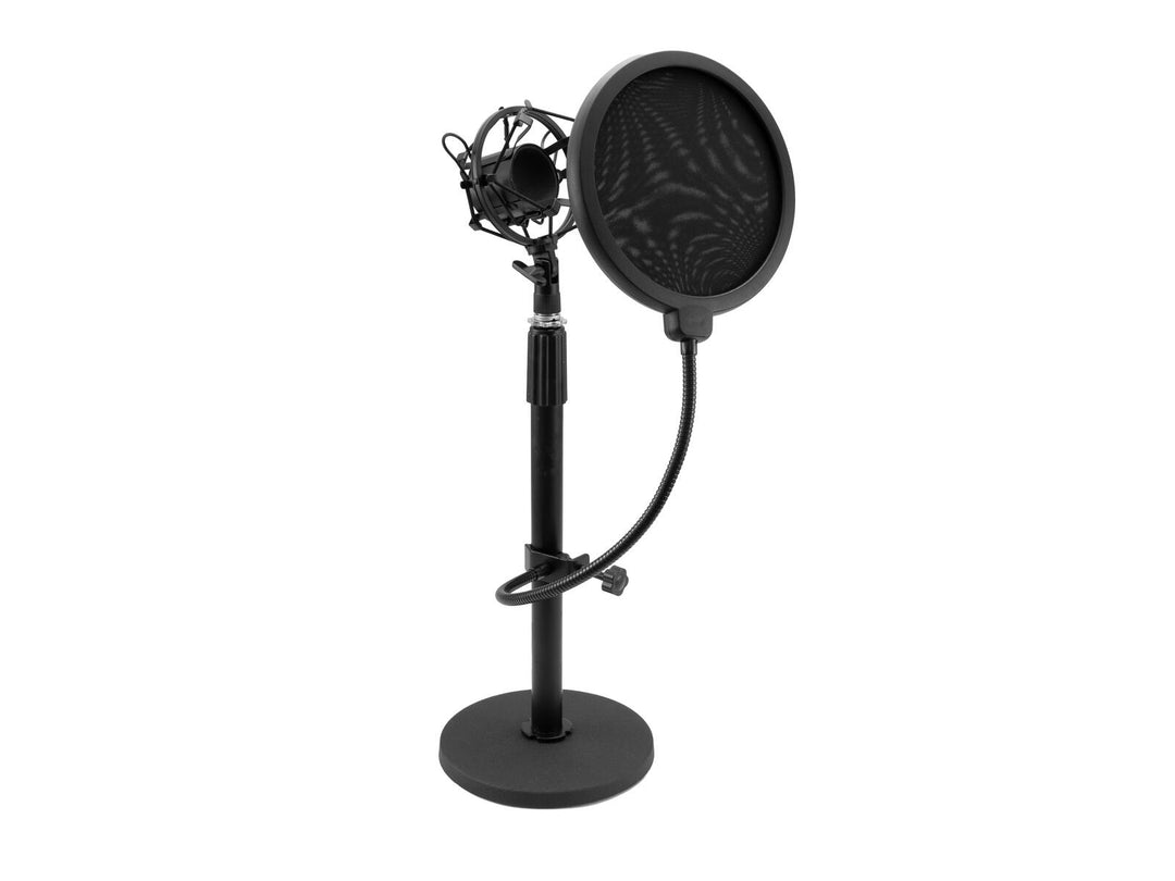 OMNITRONIC MSP-1 mikrofonstativ med støtfeste og popfilter