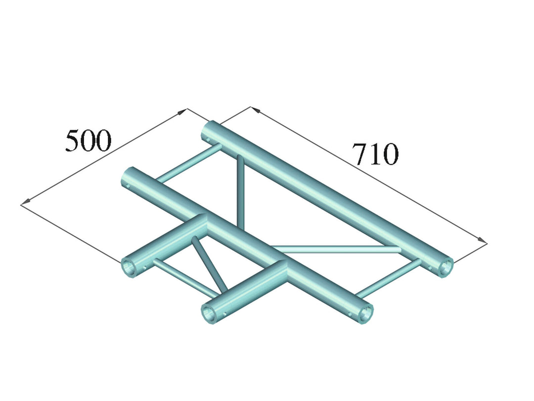 ALUTRUSS BILOCK BQ2-SPAT35H 3-veis T-stykke 90° bk