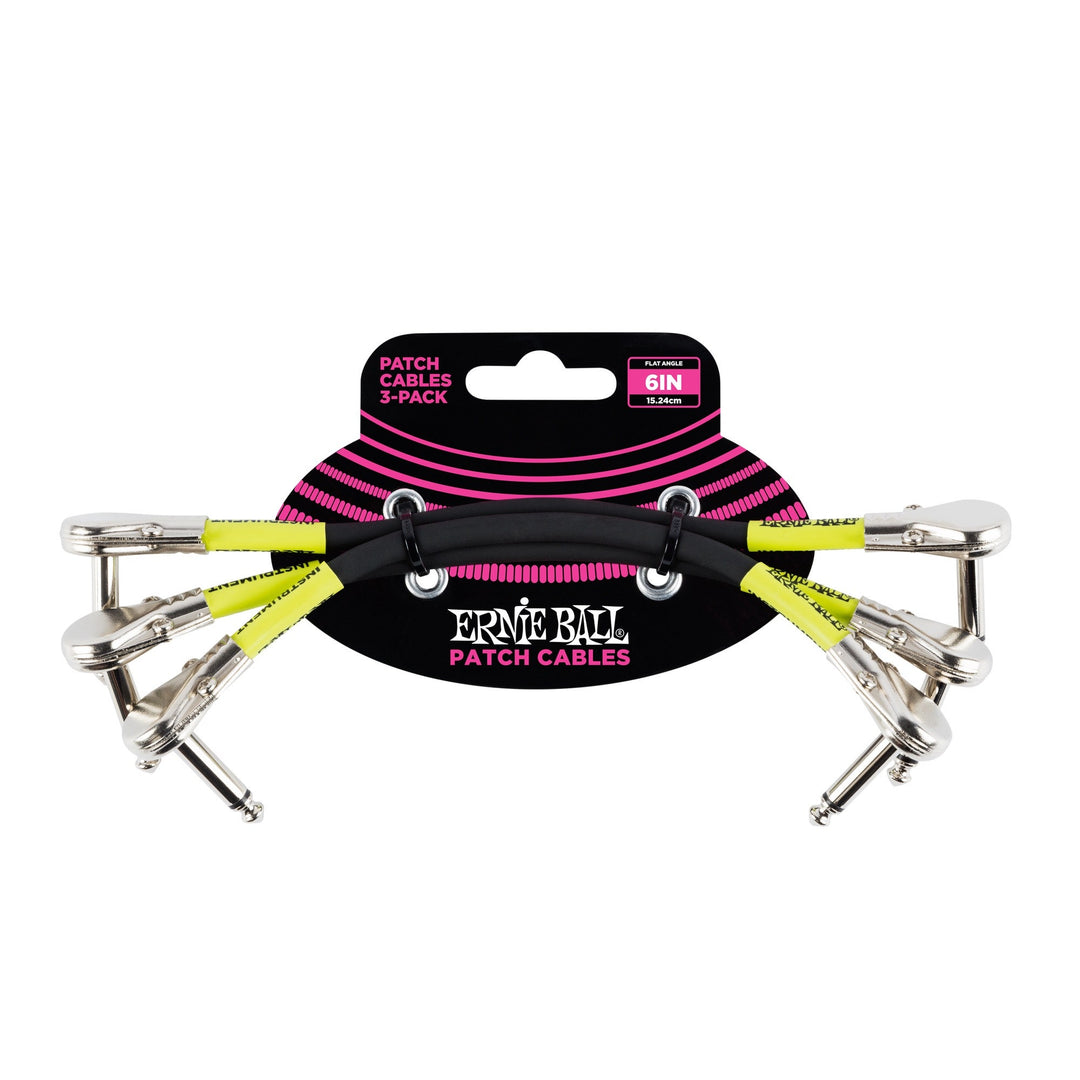 Ernie Ball EB-6059 Patch Cable Flat Connectors 15 cm, 3-pakning
