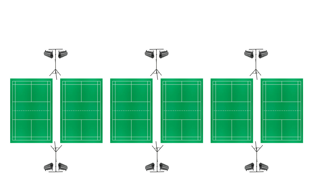 Natminton – komplett pakke for 6 baner