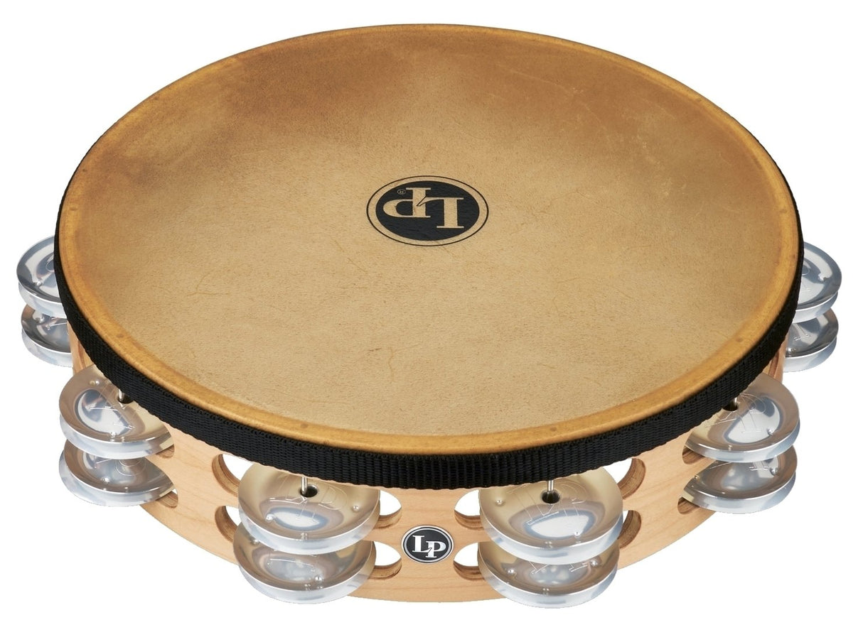Latin Percussion tamburin Pro 10 in dobbel rad med skinn - 10" Brass/Bronze (LP384-BB)