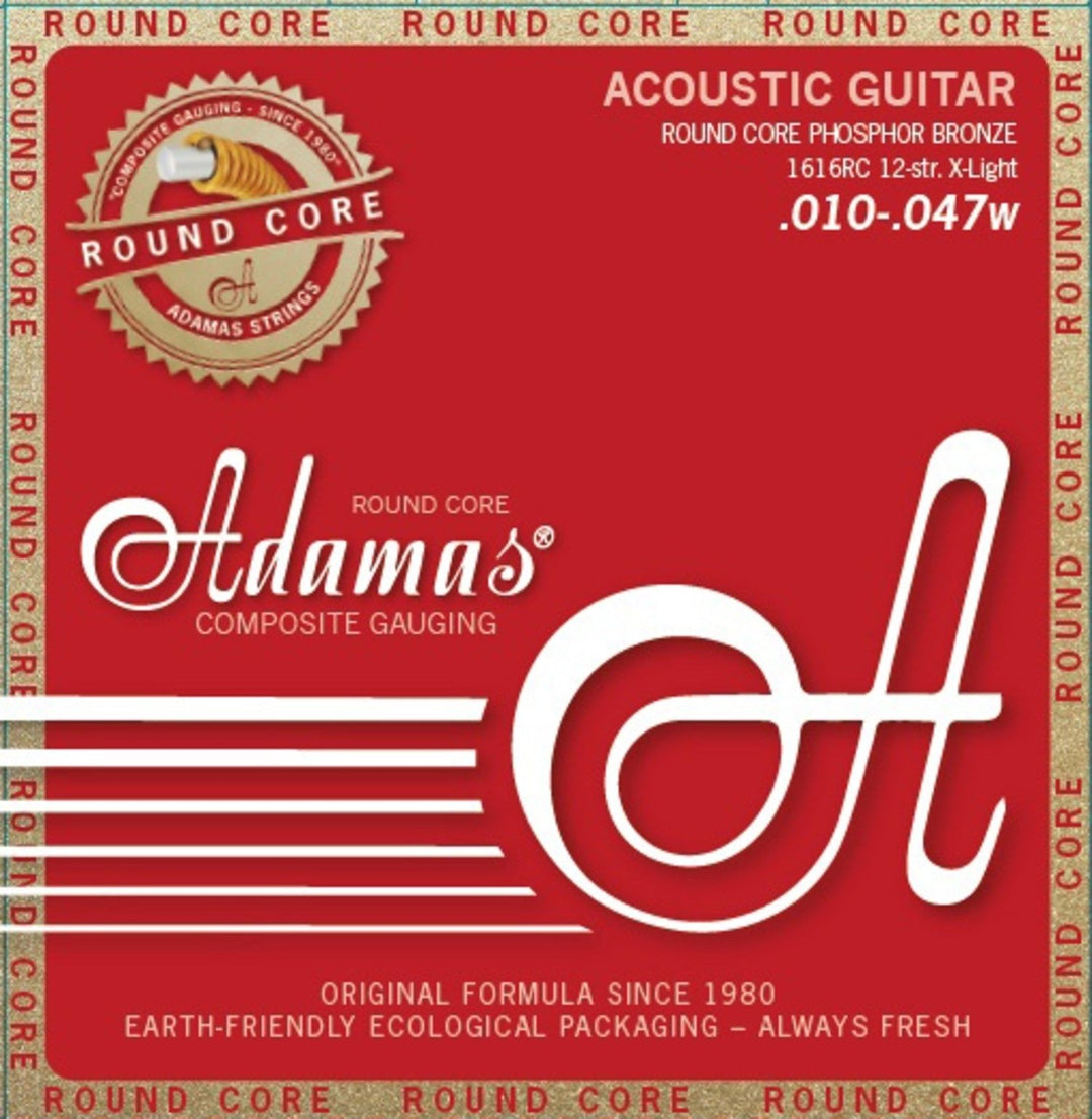 Adamas strenger til akustisk Gitarer Historic Reissue Phosphor Bronze Round Core - 12-str. Light .010-.047 (1616RC)