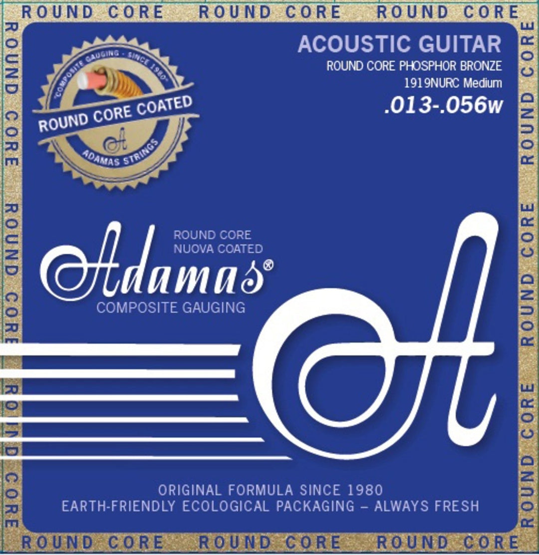 Adamas strenger til akustisk gitar Nuova Phosphor Bronze belagt rundkjerne - Medium .013-.056 (1919NURC)