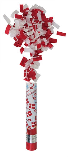 Konfetti rør håndholdt (rød, hvit, 30 cm)