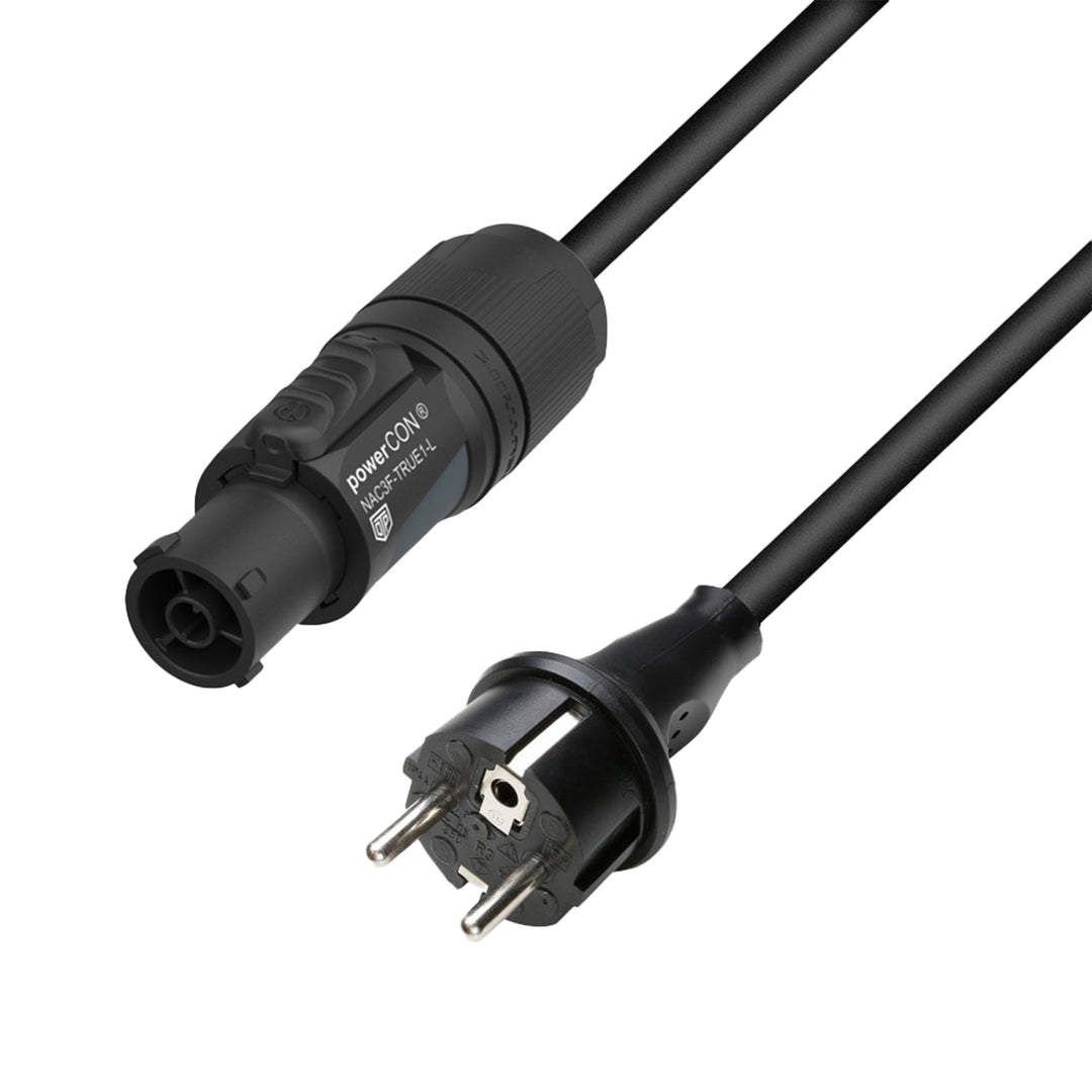 Adam Hall Cables 5 STAR TCON 0500 - Strømkabel | Neutrik TRUE1® x CEE 7/7 med Titanex®-kabel | 5 m