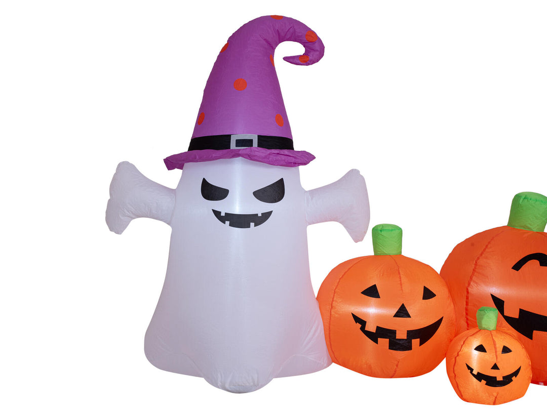 Halloween oppustelig figur spøgelse med græskar, 128 cm