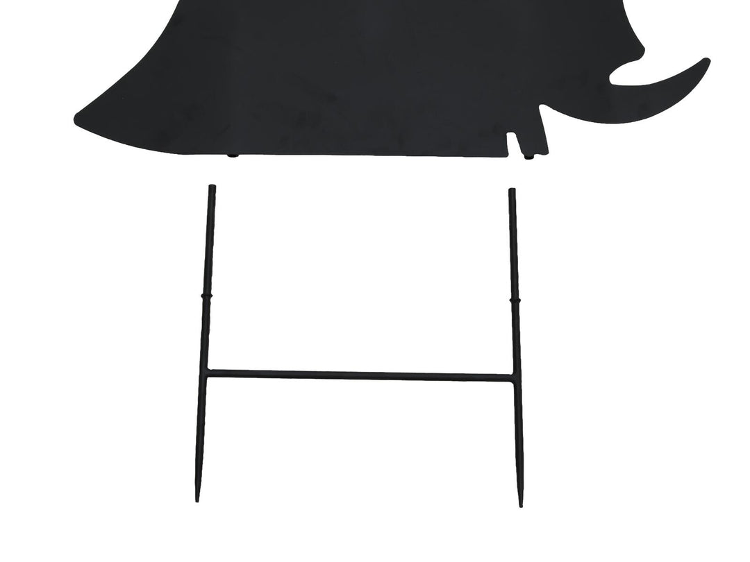 Metalsilhuet heks med kost, stål, 150 cm