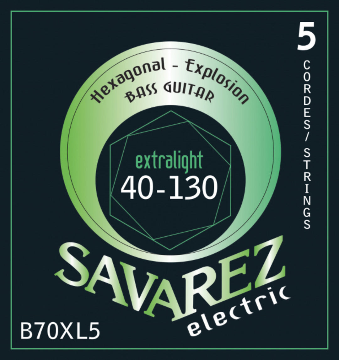 Savarez E-bass-strenger Hexagonal Explosion - 5-str. Ex-Light (B70XL5)
