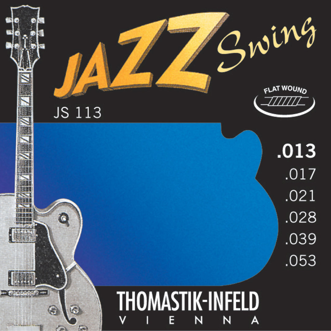 Thomastik-Infeld strenger til elgitar Jazz Swing Series Nickel Flat Wound - Sett 013 flatwound (JS113)