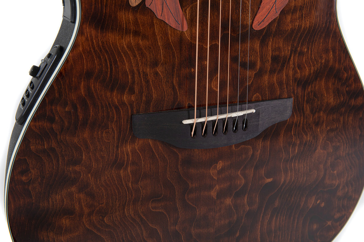 Ovation E-akustiske Gitarer Celebrity Elite Plus Super Shallow - Dark Tiger Eye (CE48P-TGE-G)