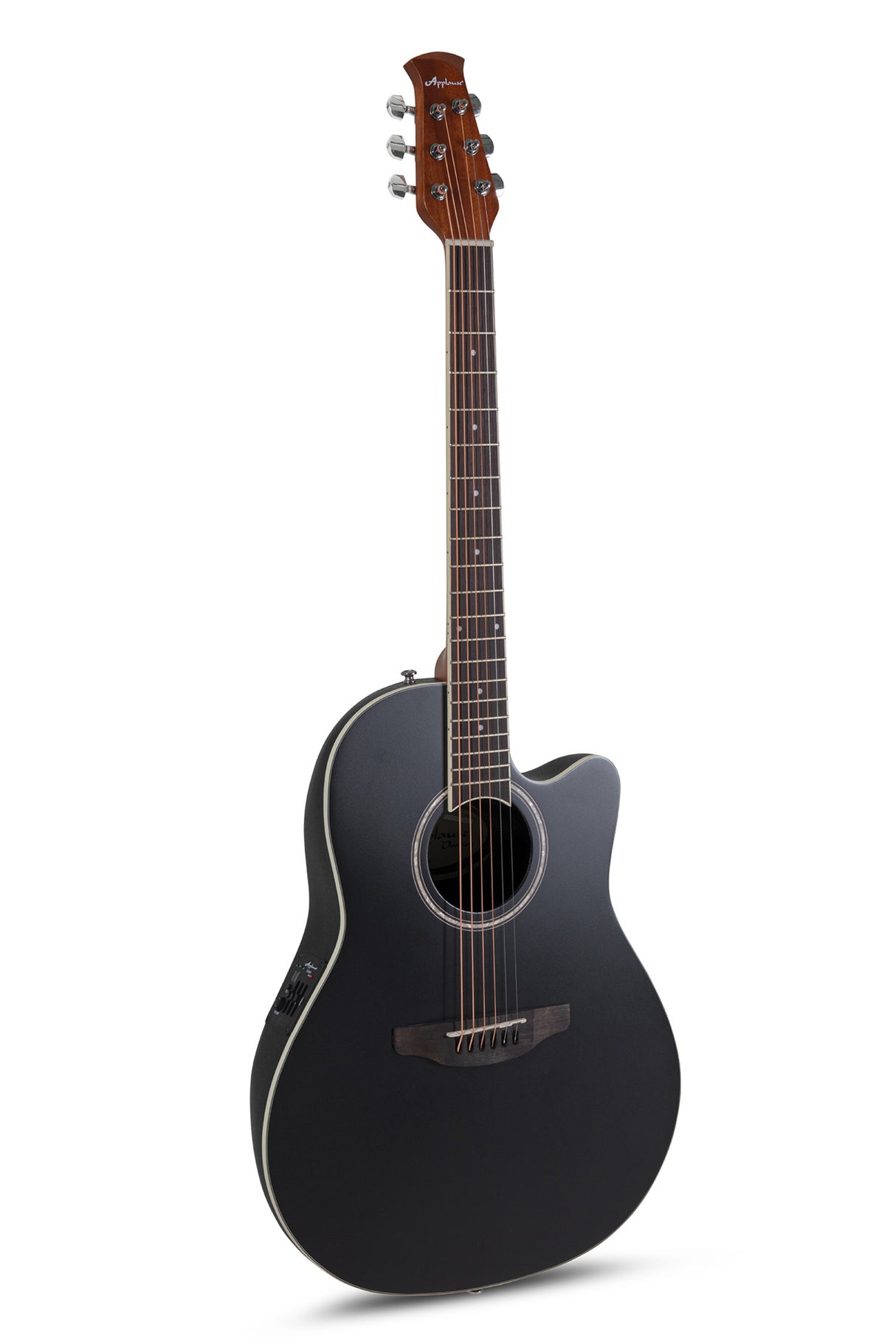 Applause E-akustisk Gitarer AB28 Super Shallow Bowl Cutaway - Svart sateng (AB28-5S)