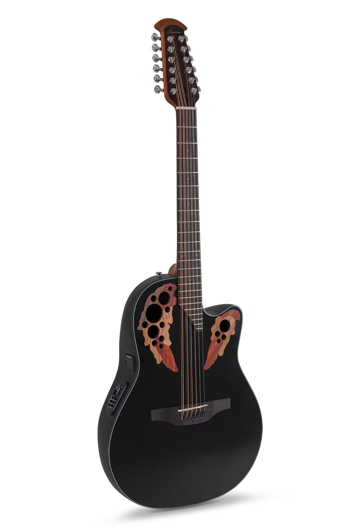 Ovation E-akustisk Gitarer Celebrity Elite Mid Cutaway 12-strengers - Black (CE4412-5-G)