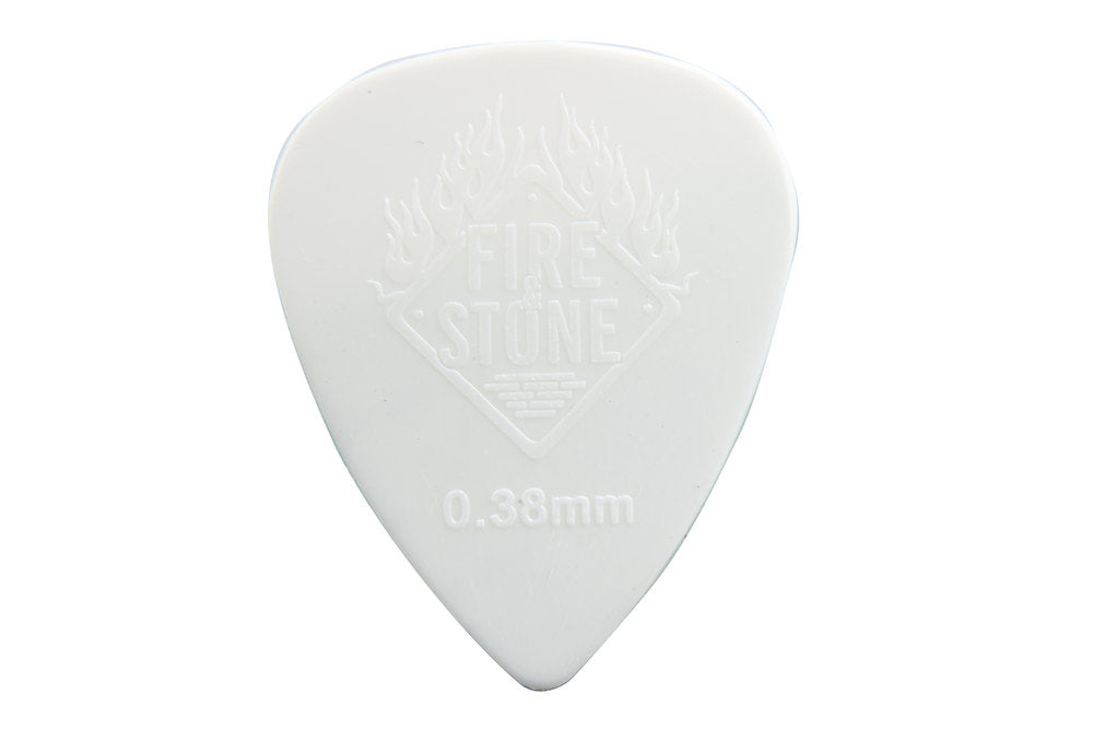 Fire & Stone Nylon plekter 0,38 mm, hvit, 12 stk.