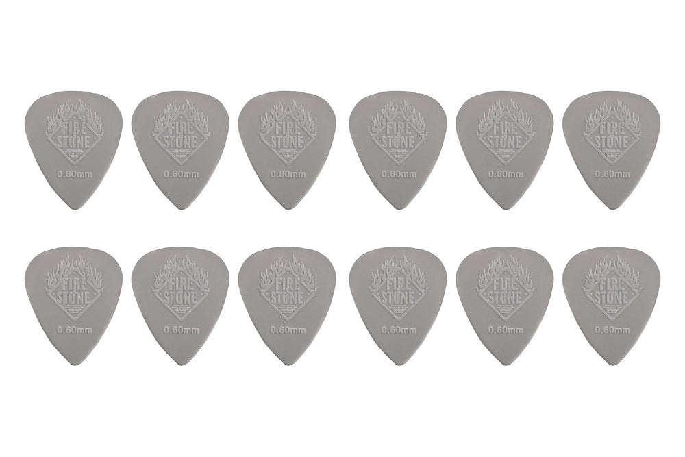 Fire & Stone Nylon-plektre 0,60 mm, lysegrå, 12 stk.