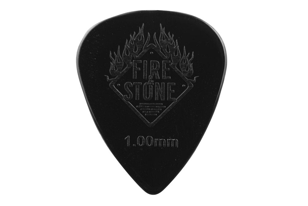 Fire & Stone Nylon-plektre 1,00 mm, svarte, 12 stk.