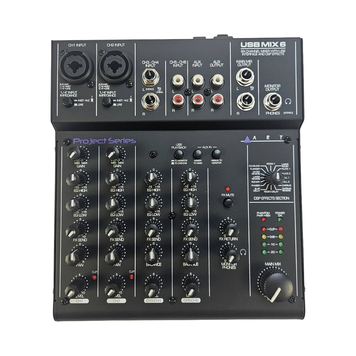 ART Mixer 6 kanaler med USB interface