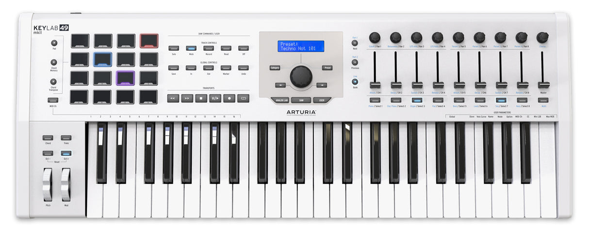 Arturia KeyLab 49 MKII MIDI Keyboard (hvit)