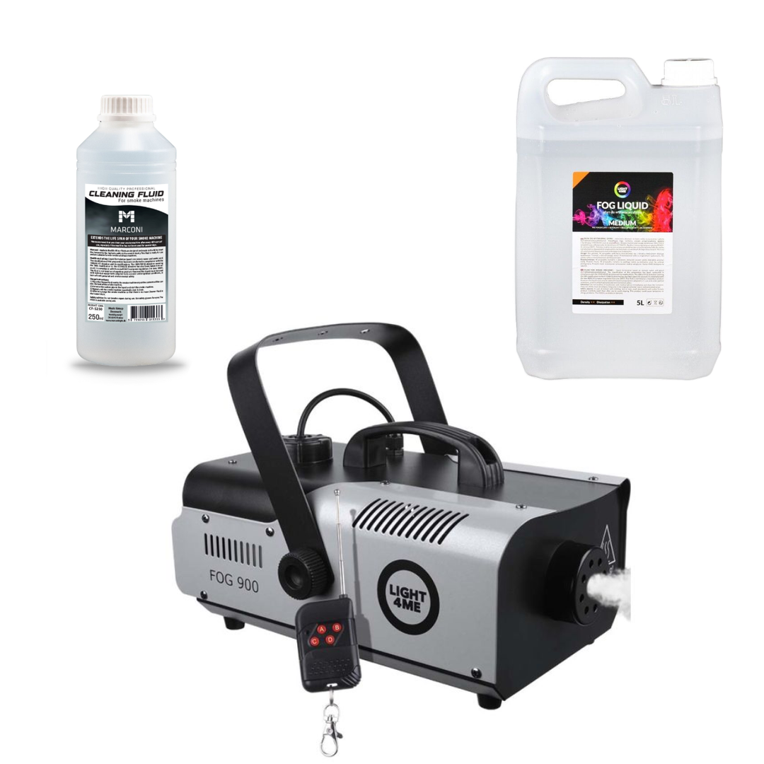 Light4Me Fog 900 Røykmaskin 900W bundle