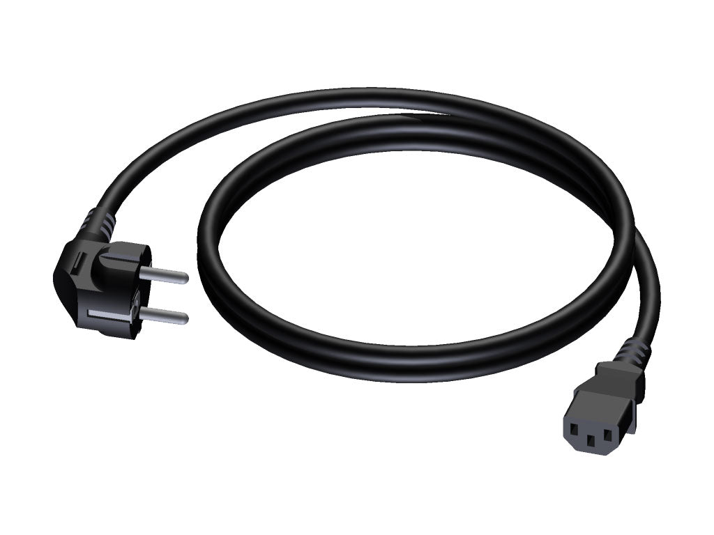 ProCab strømkabel 3x1,5 mm², hunn Euro>Schuko hann, 0,5 m