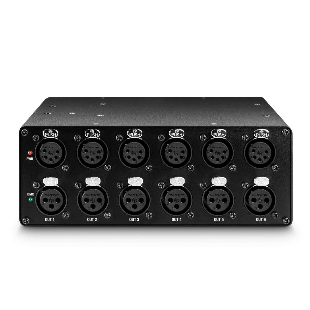 Cameo SB 6 T RDM - 6-utgangers DMX/RDM-splitter/booster med 3- og 5-pins kontakter