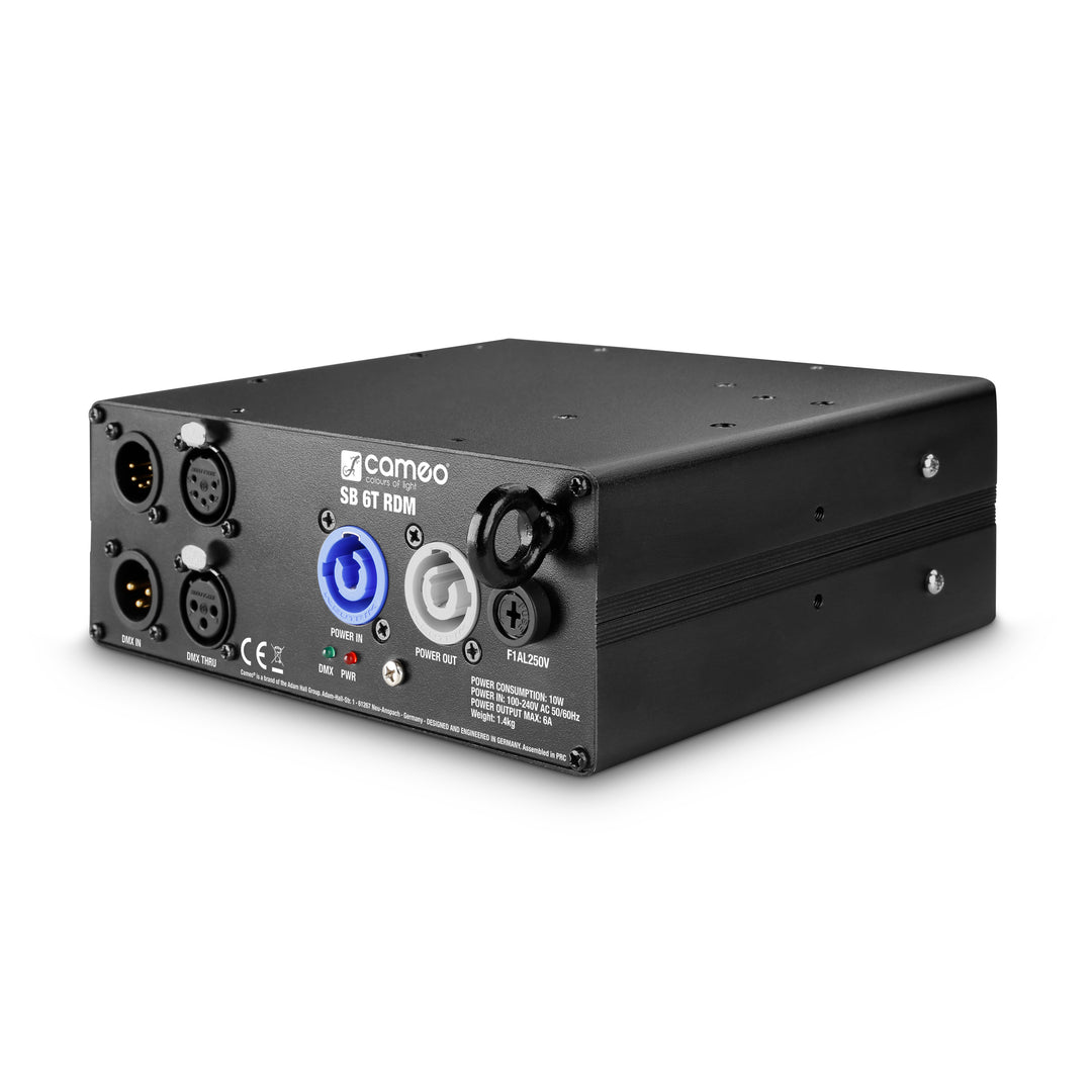 Cameo SB 6 T RDM - 6-utgangers DMX/RDM-splitter/booster med 3- og 5-pins kontakter
