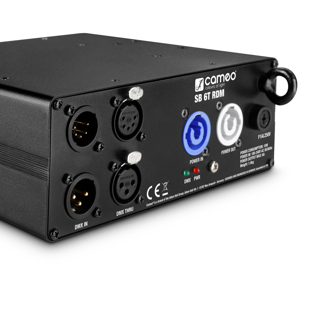 Cameo SB 6 T RDM - 6-utgangers DMX/RDM-splitter/booster med 3- og 5-pins kontakter