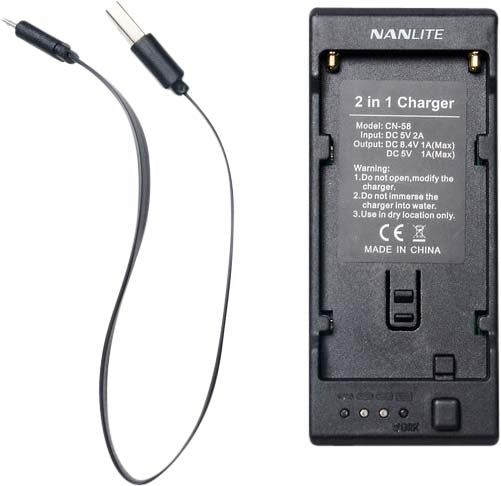Nanlite CN-58 2-1 Lader for batterier av NP-type