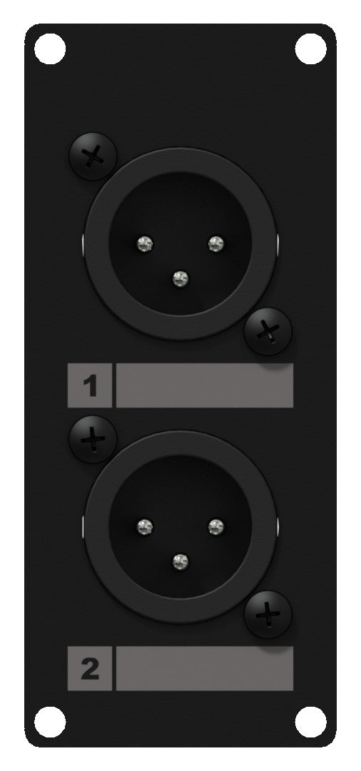 Caymon CASY126 1 plass, plate 2 x XLR han > 3-pin