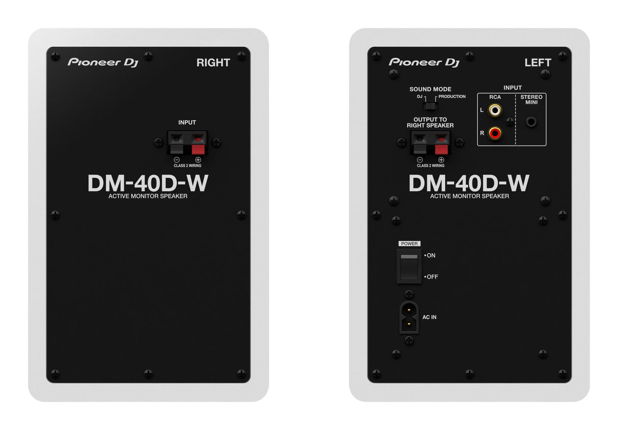 Pioneer DJ DM-40D-W aktive studiomonitorer (hvit)