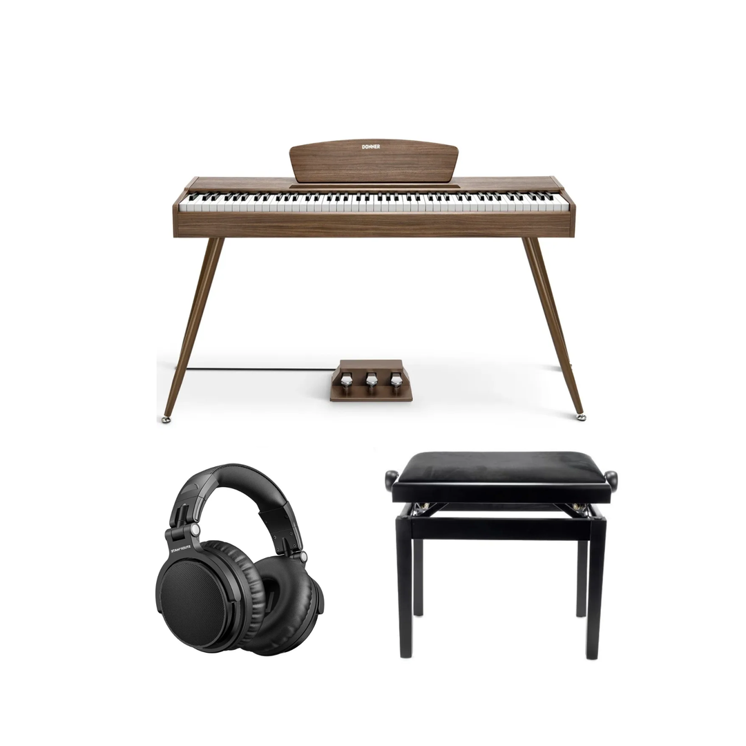 Donner DDP-80 el-piano valnøtt Komplett Pakke