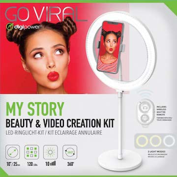 Digipower My Story 10" Desktop Ringlight med fjernkontroll + Gratis gave