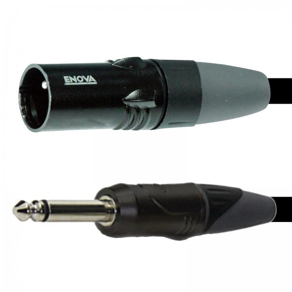 Enova mikrofonkabel XLR hann til mono jack 2 meter