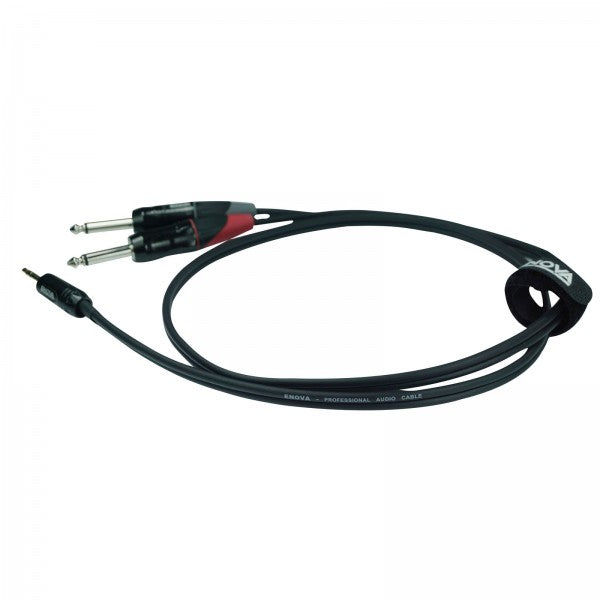 Enova minijack-adapterkabel minijack til 2 x jack 4 meter