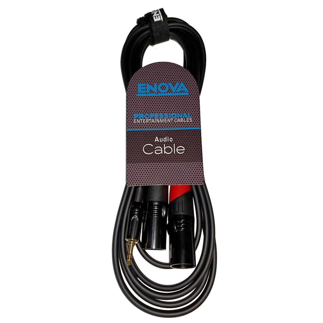 Enova adapterkabel MiniJack > 2 x XLR hann, 3 meter
