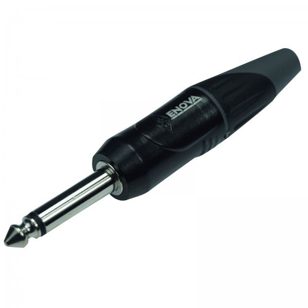 Enova mono jack kabelkontakt 1/4", sort hus