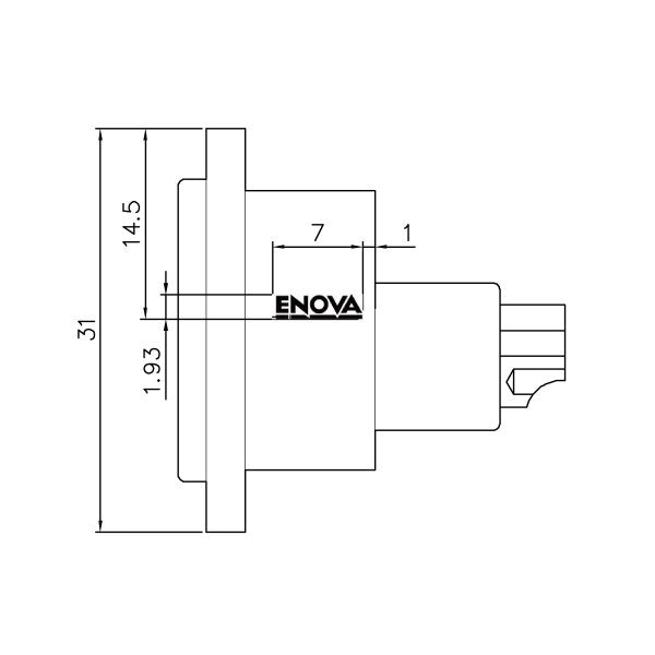 Enova 5-pins XLR hunn chassisplugg, sort IP67 Outdoor