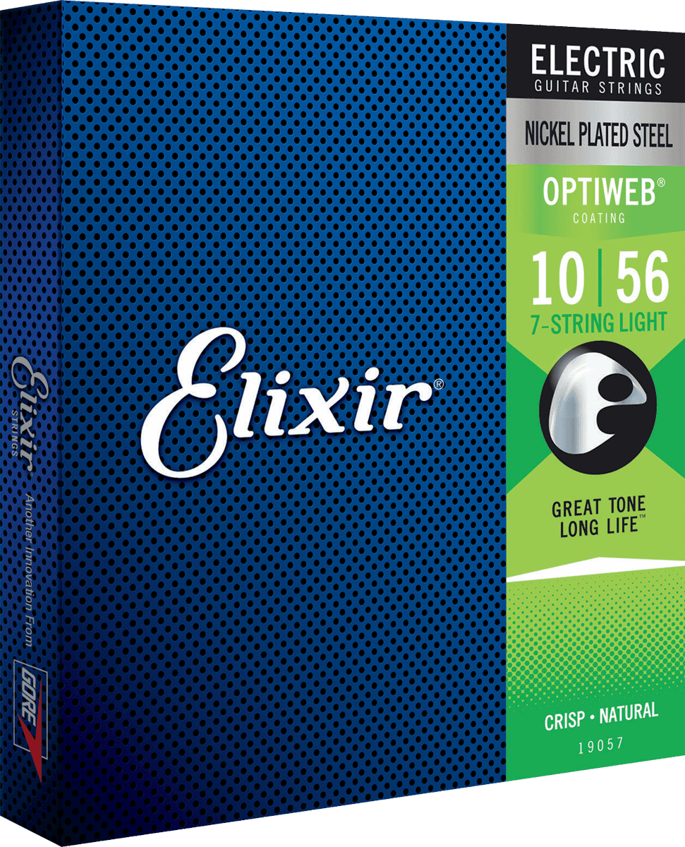 Elixir Optiweb gitarstrenger (7-strengs, 10-56 lys)