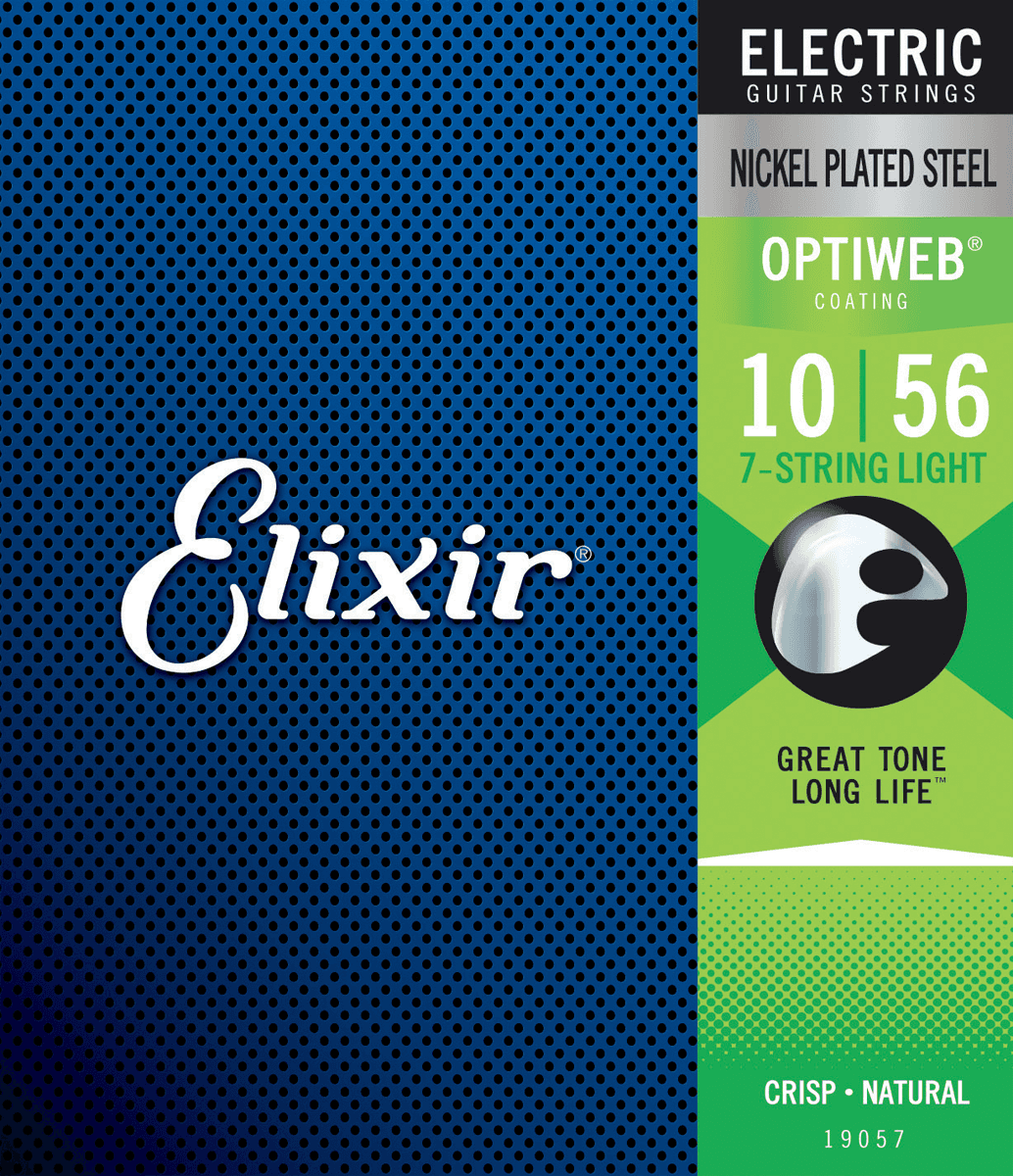 Elixir Optiweb gitarstrenger (7-strengs, 10-56 lys)