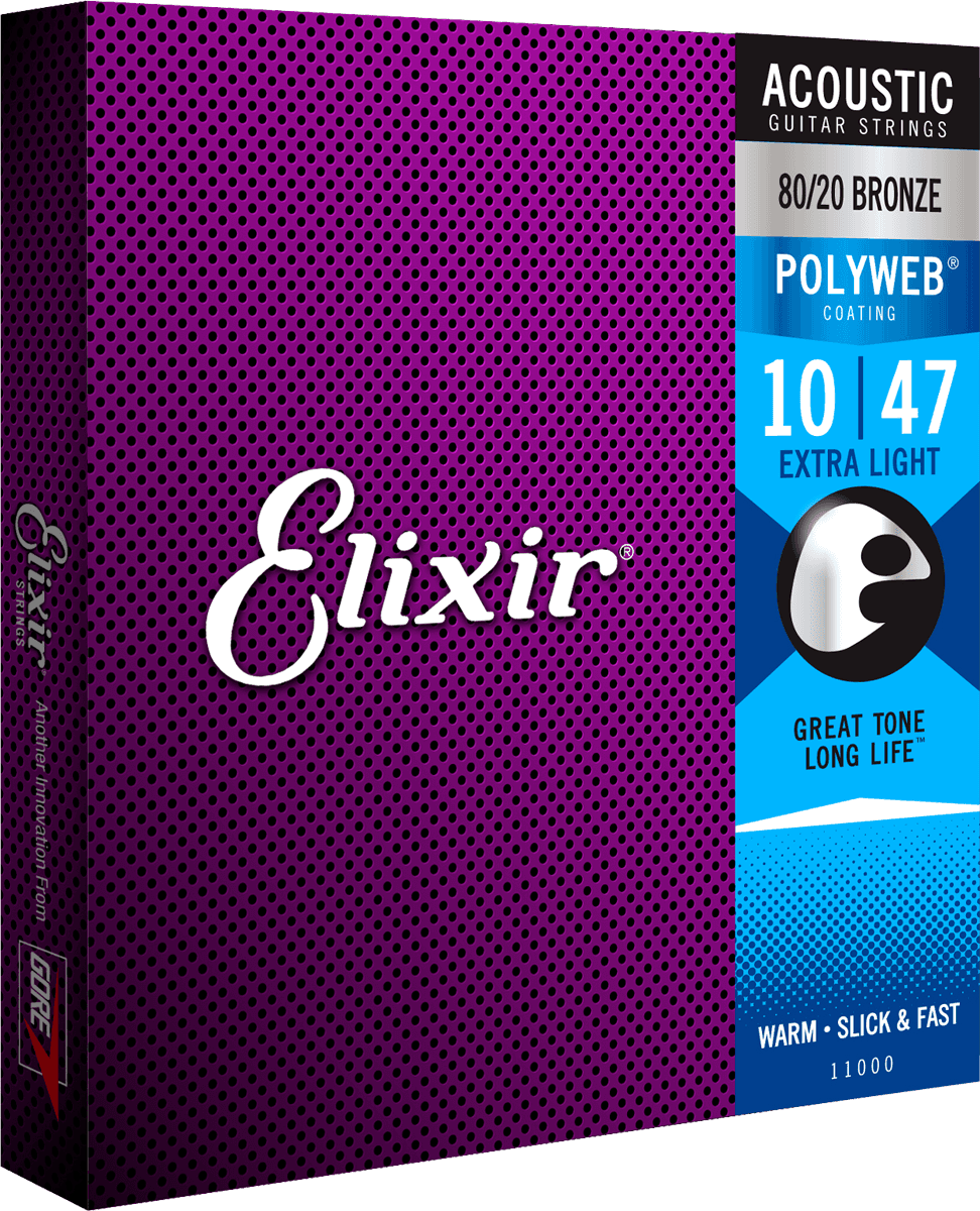 Elixir Polyweb Bronze 80/20 gitarstrenger (ekstra lette, 10-47)