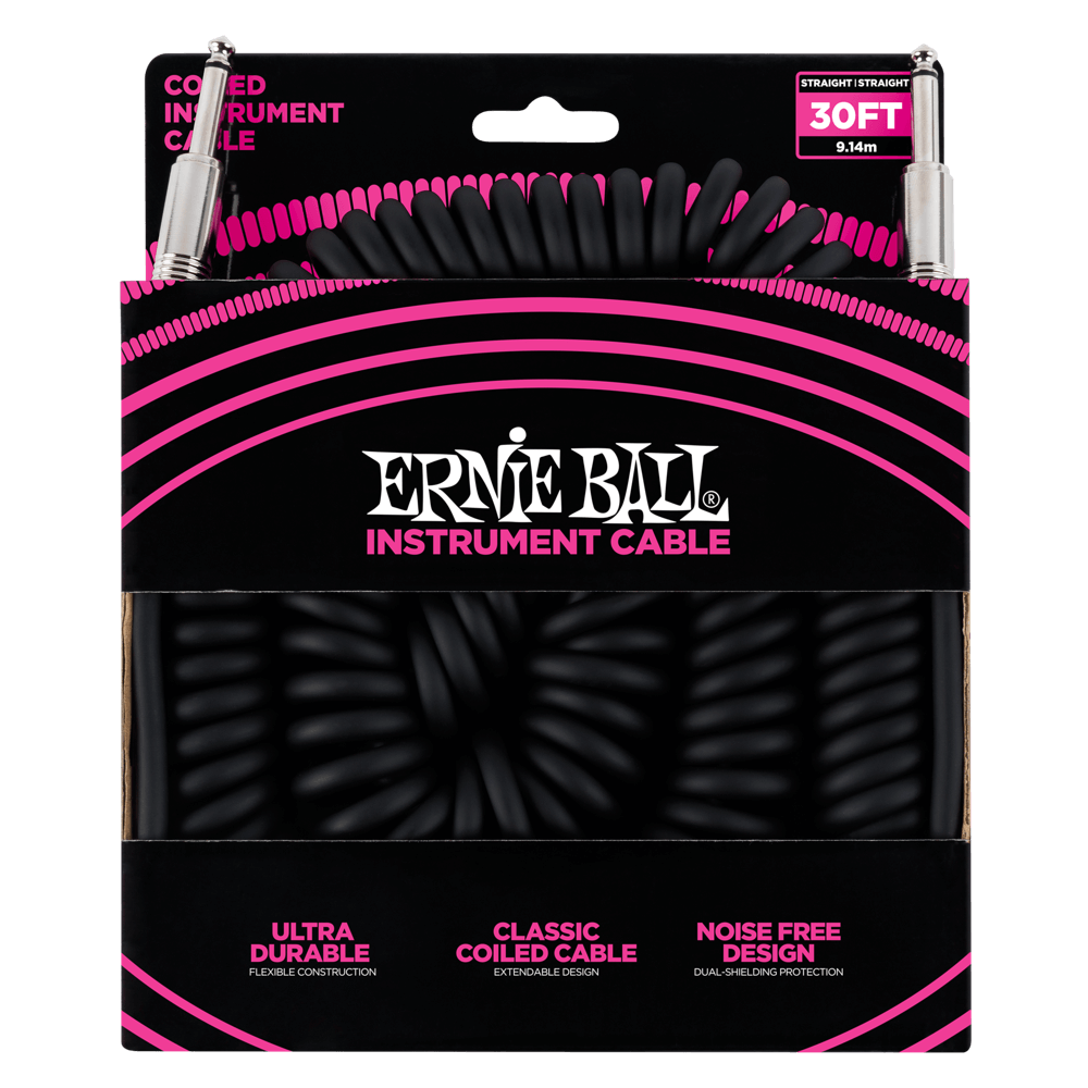 Ernie Ball 6044 gitarkabel (svart, 9m)