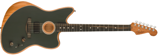 Fender American Acoustasonic Jazzmaster elektrisk gitar (Tungsten)