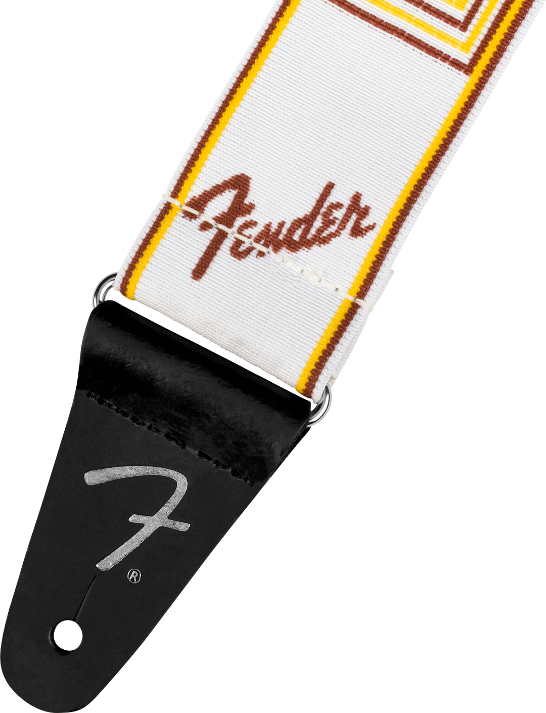 Fender vektløs gitarstropp ( White / Yellow / brun, 2")