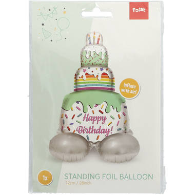 Folieballong "Gratulerer med dagen!" Kake (72 cm)