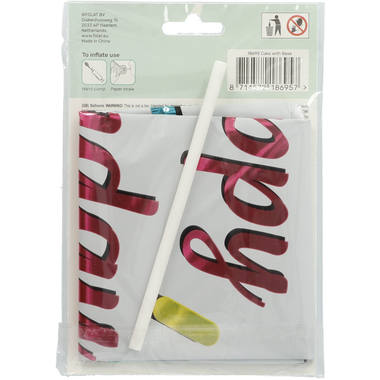 Folieballong "Gratulerer med dagen!" Kake (72 cm)