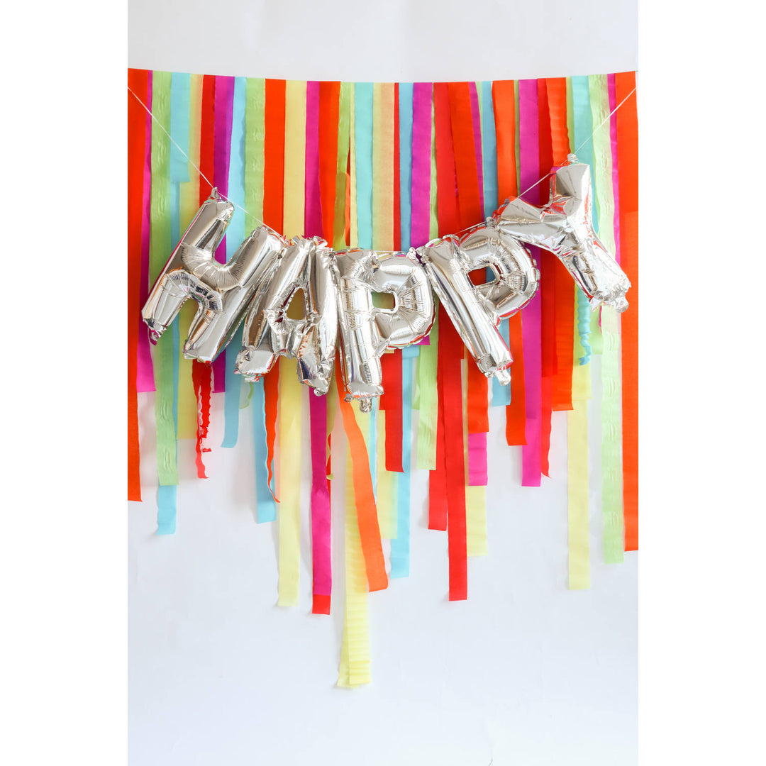 Folieballong 'Happy' (sølv, 36 cm)