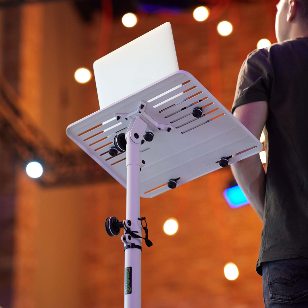 Gravity LTS T 02 W – Universelt laptopstativ med justerbare støttepinner og stålbase