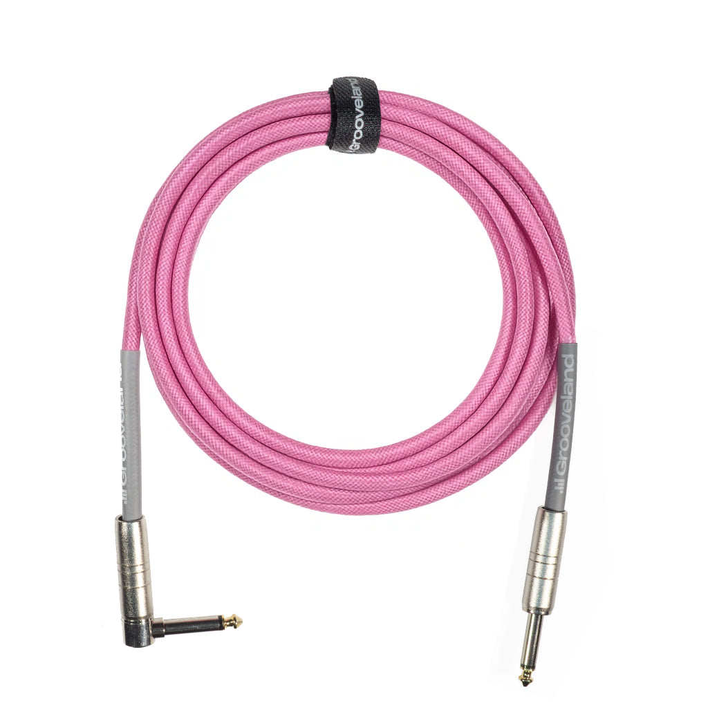 Grooveland Tweed Vinkel Gitar kabel (3m - Pink)