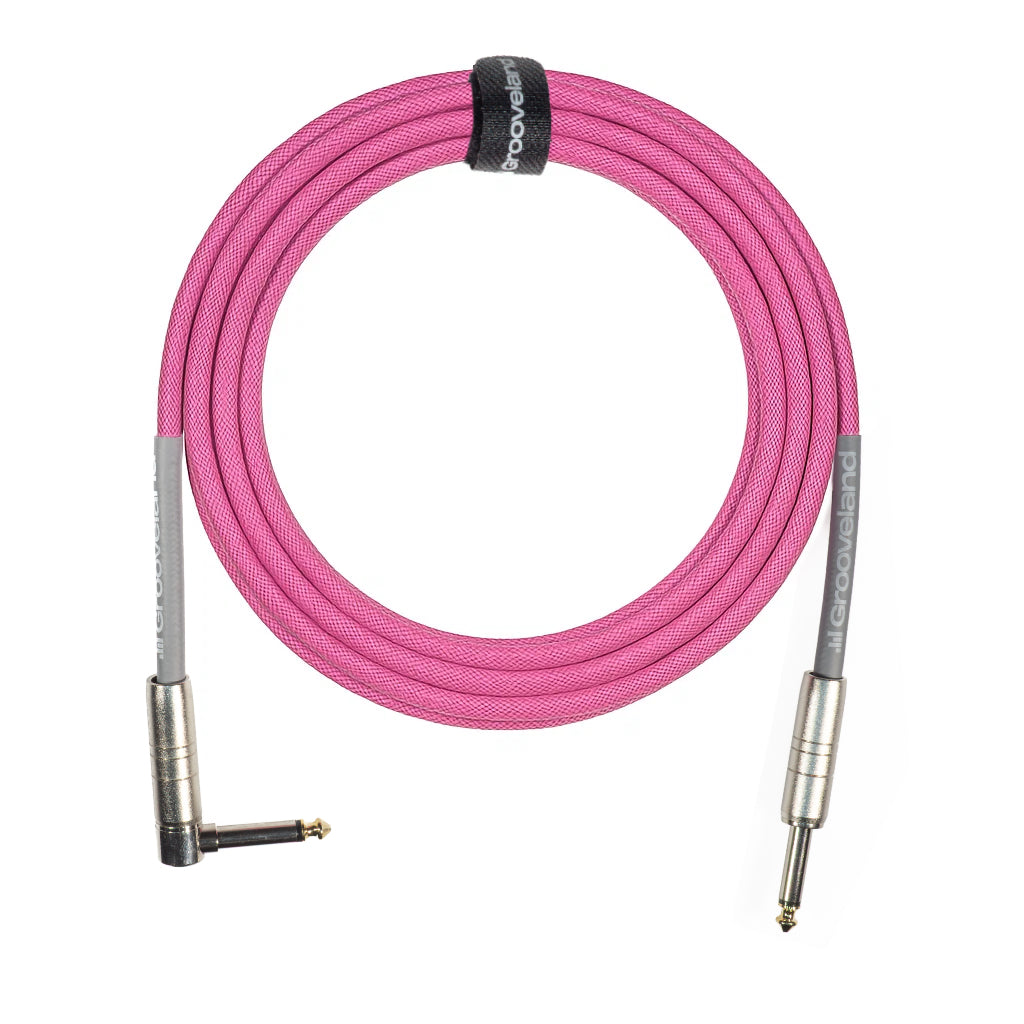 Grooveland Tweed Vinkel Gitar kabel (6m - Pink)