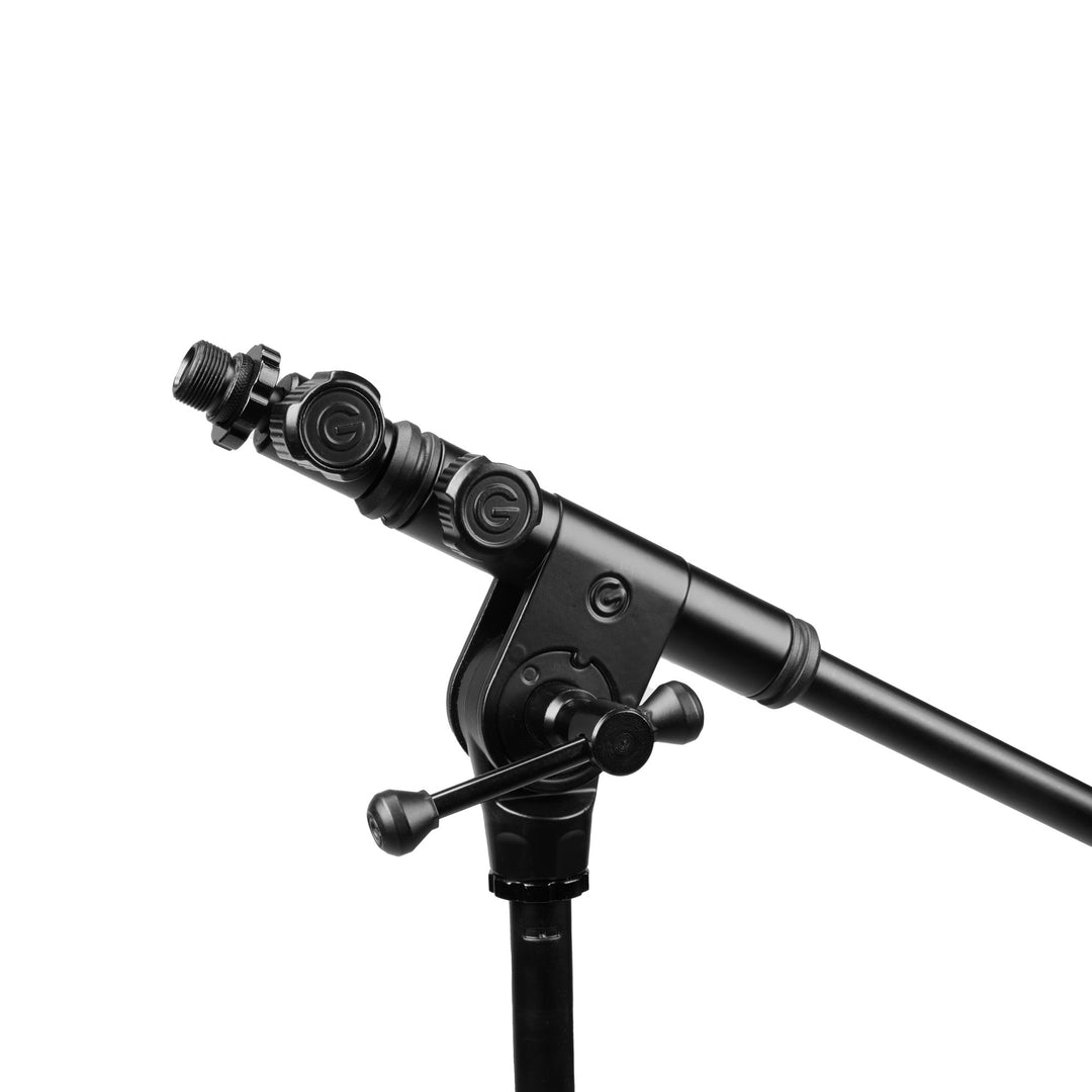 Gravity TMS 4232 B - Touring Series kort mikrofonStativ med sammenleggbar trefotsfot og 2-punkts justerbar teleskopboom, svart
